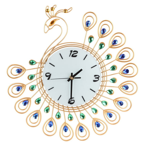 Luxurious Peacock Diamond Wall Clocks