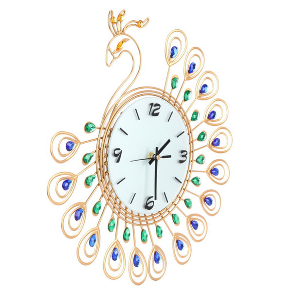 Luxurious Peacock Diamond Wall Clocks