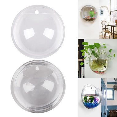 Clear Glass Wall Mounted Flower Vase